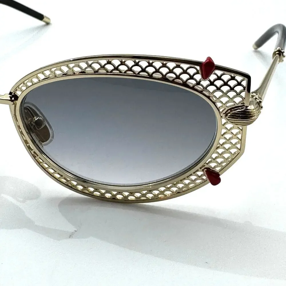 Christian Louboutin Sunglasses Dolly LB0030 32B Gold Frame Smoke Lens 54mm New